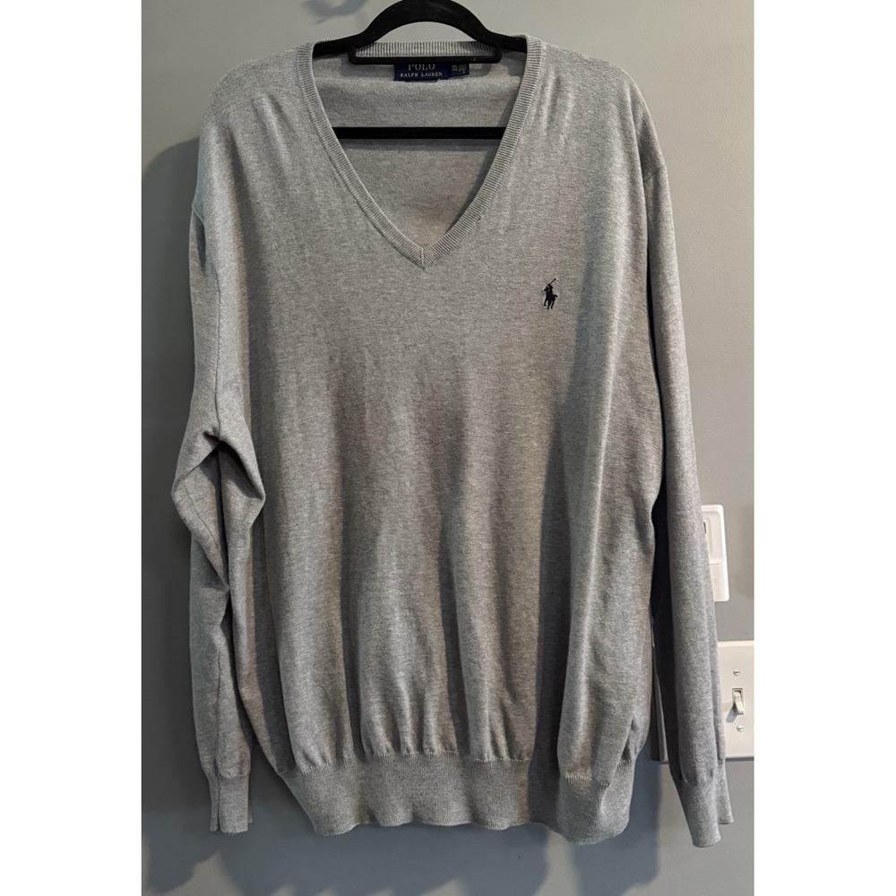 Polo Ralph Lauren Sweater Pima Cotton V-Neck Pullover Men's XXL